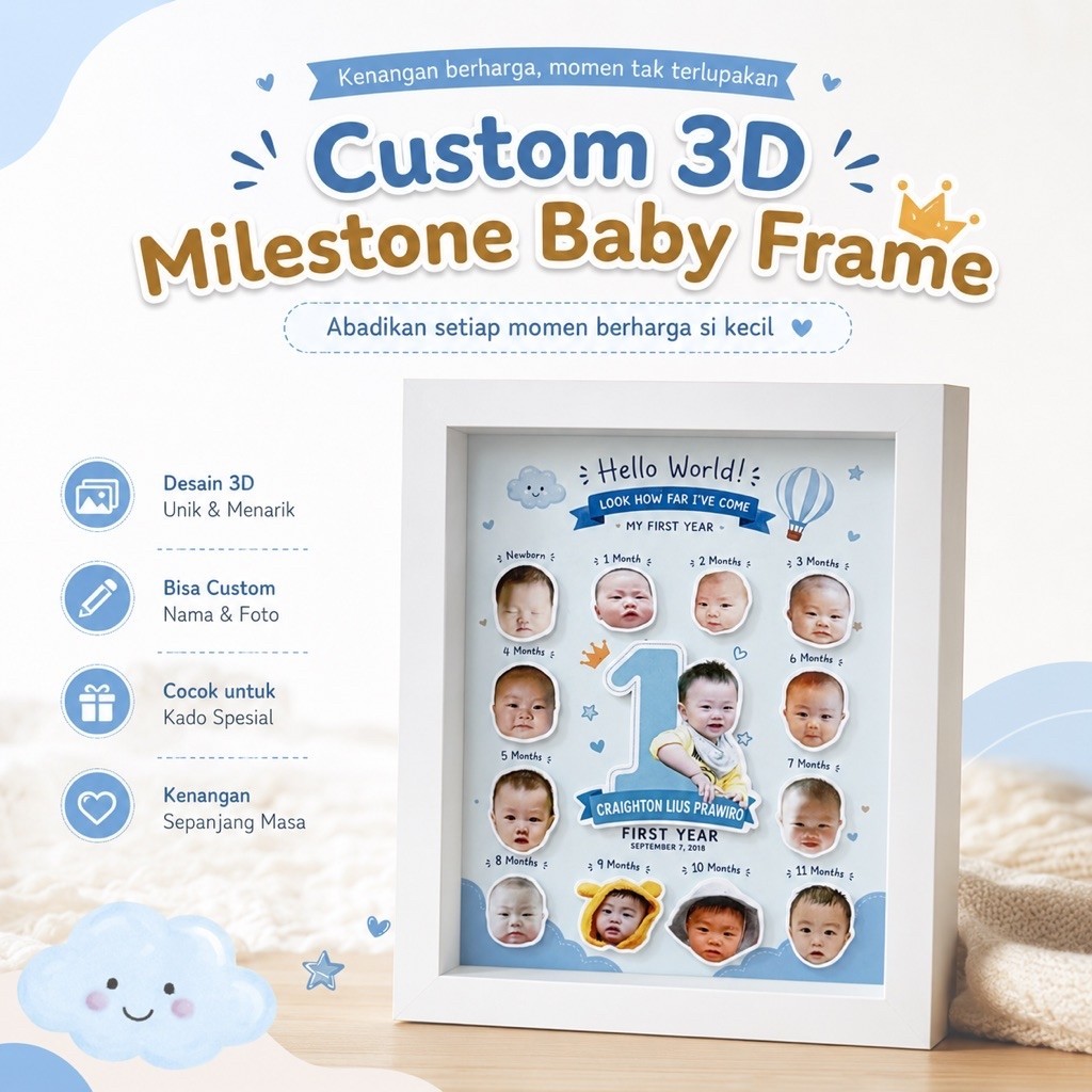 Custom 3D Milestone Baby Frame