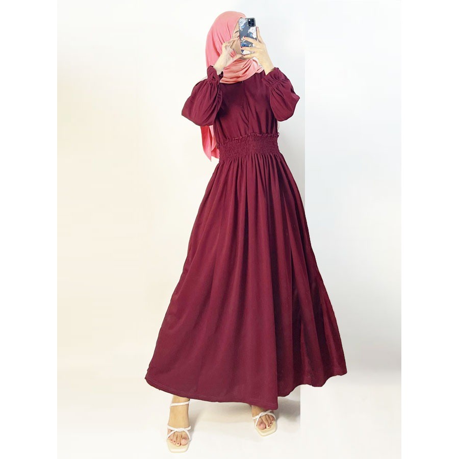 GAMIS RAYA LEIA RUBBER WAIST MAXY DRESS FOR WOMEN'S BUSUI GL FASHION ...