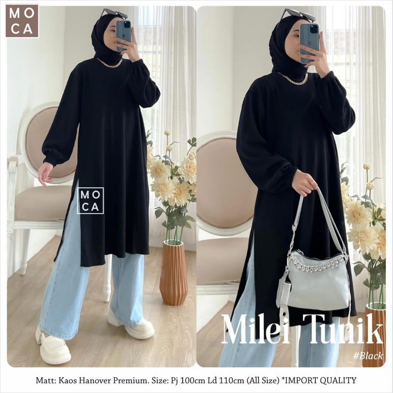 HITAM Milei Black Tunic BY MOCA | Shopee Malaysia