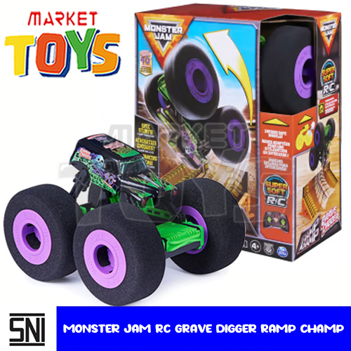 Monster Jam RC Ramp Champ Grave Digger Kids Toy Car Remote Truck Stunt