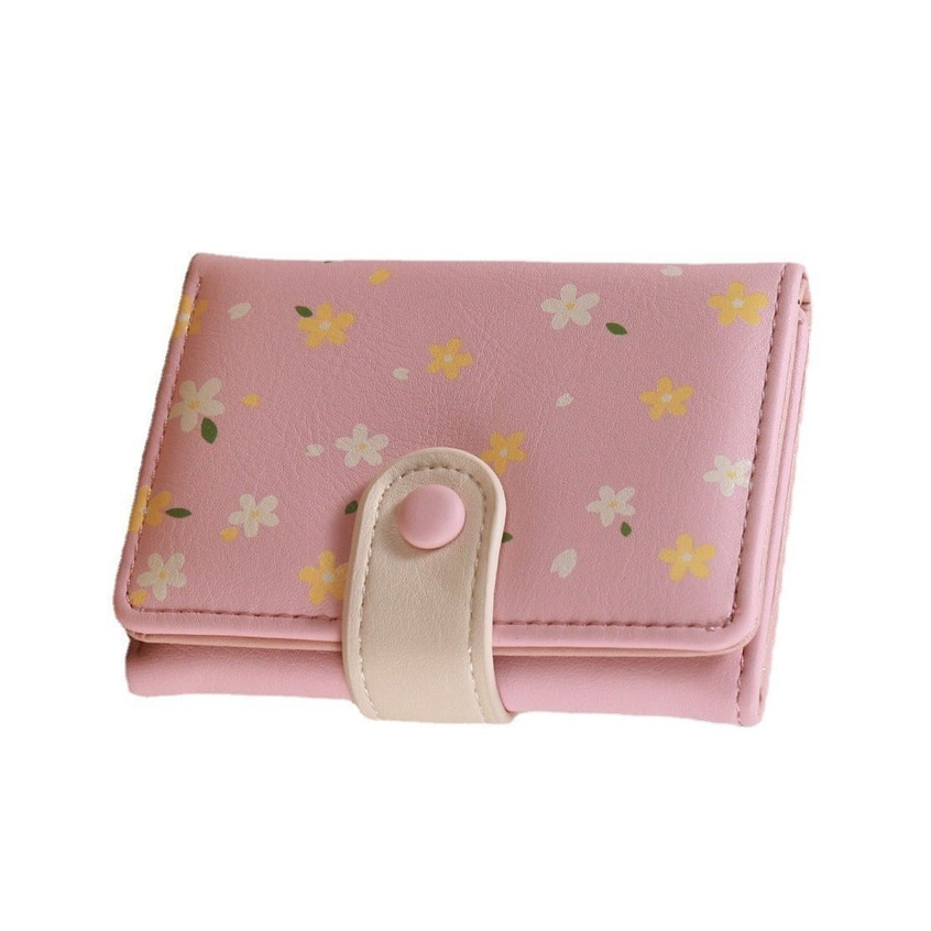 Women's Small Folding Wallet PREMIUM BRANDED MINI Leather PINK Cute