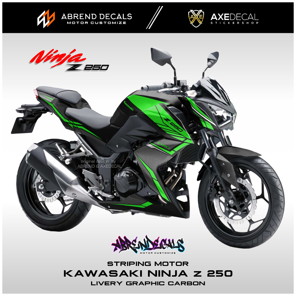 Striping Ninja Z250 Graphic carbon/Kawasaki Z250 Motorcycle Sticker