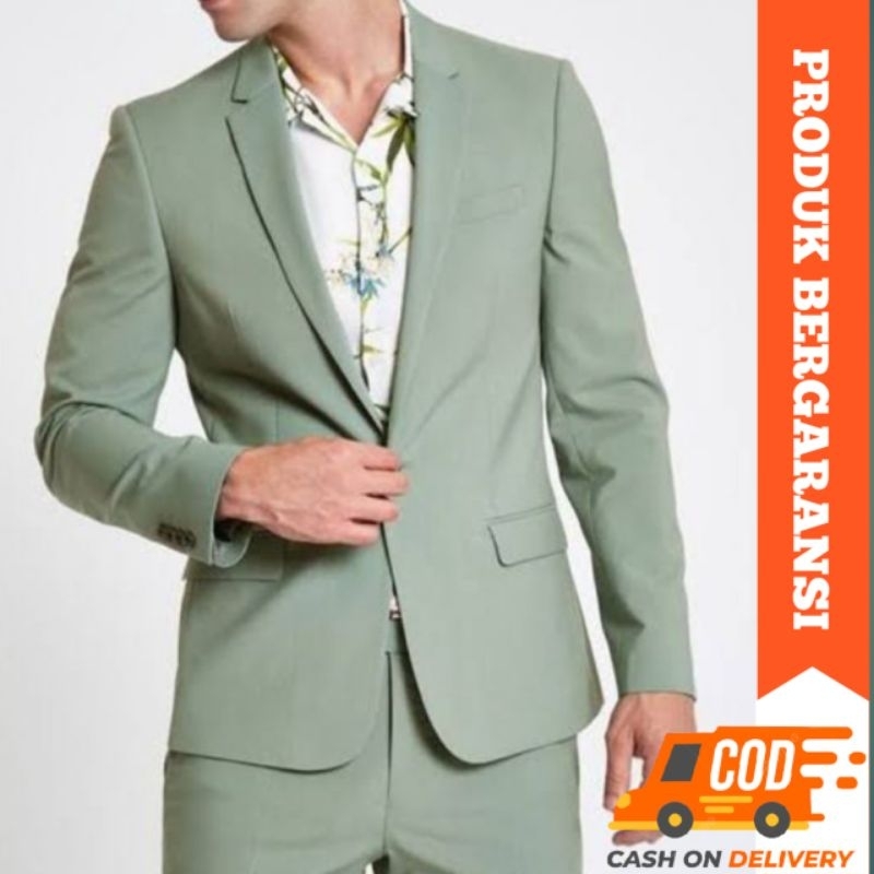 HIJAU Sage Green Men's Suits Premium Slimfit Formal Blazer Suits ...