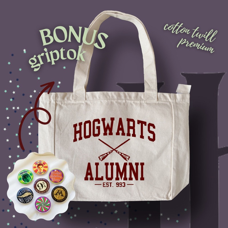 Harry Potter Hogwarts Alumni Totebag Shopee Malaysia