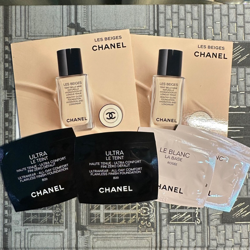 Sample Size] Chanel le blanc la base rosée, ultra le teint foundation B20  matte finish, les beige healthy glow foundation hydration and longwear