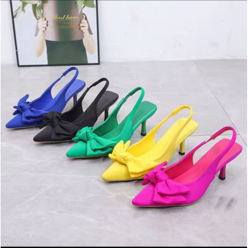 (( Mm05)hills/lala women's ribbon high heels | Shopee Malaysia