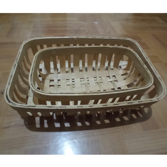 Woven Bamboo Fruit Basket/Bamboo Basket HAMPERS Shopee Malaysia