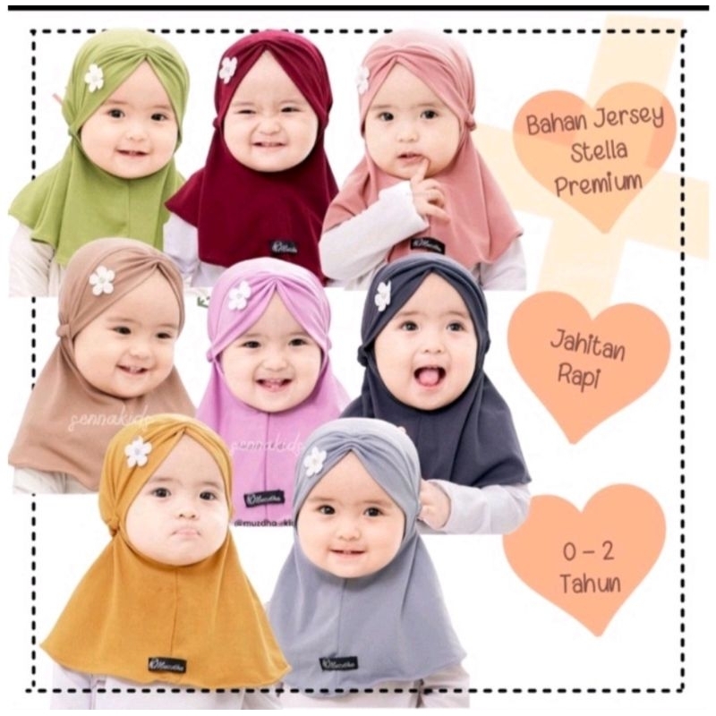 Hijab Baby Cherry Blossoms 3 Months - 2 Years Jersey Material/Cute Baby ...