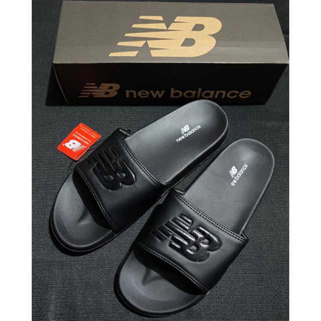Slip on Sandals Nb NEWBALANCE Full black free boxs Shopee Malaysia