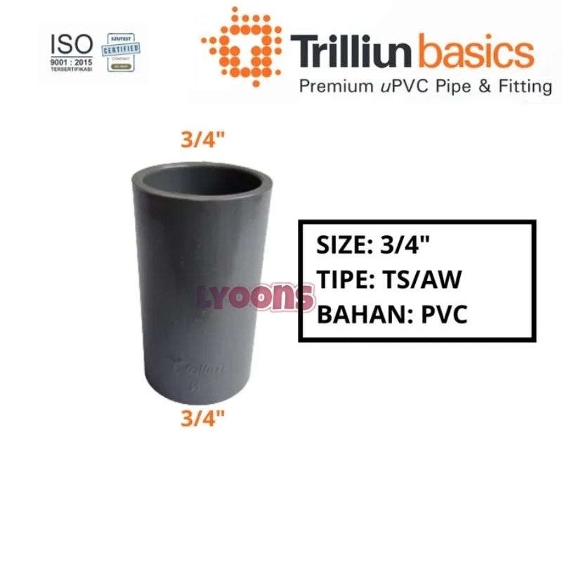 Pvc pipe / sock connection size 3/4 inch TRILLION | Shopee Malaysia