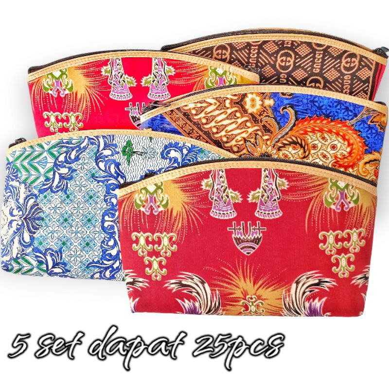 5set (25pcs) Souvenir Batik Wallet Contents 25pcs Wallet Pouch Batik