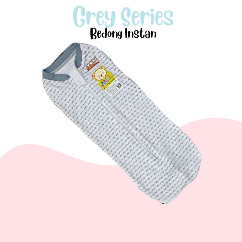Unit Instant Swaddle Zipper SNI Gray Series Stripe Motif Shopee