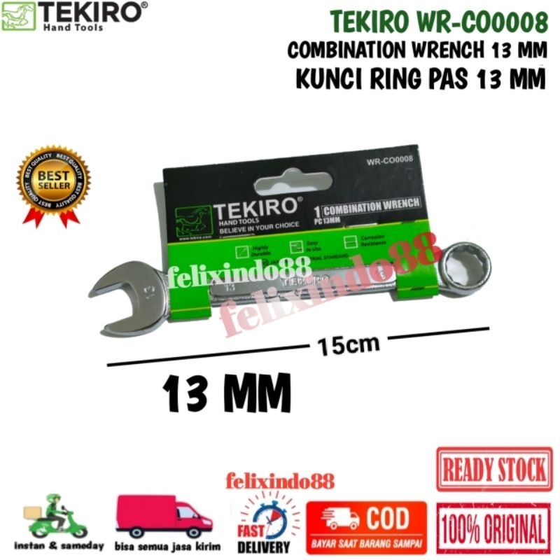 Tekiro ORIGINAL WR-CO0008 COMBINATION WRENCH 13MM COMBINATION WRENCH ...