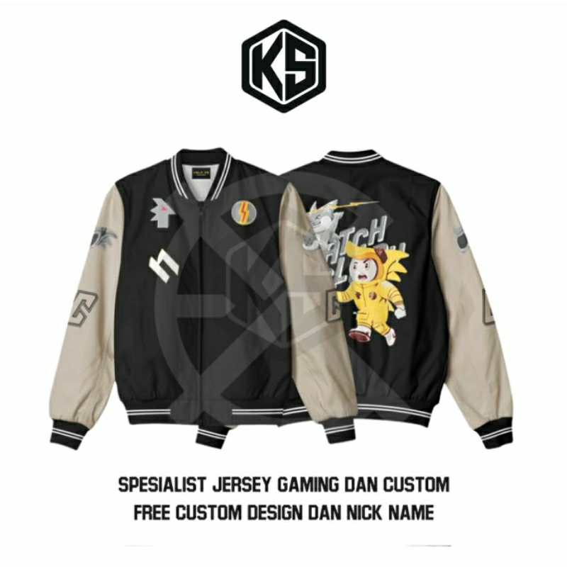 Hitam New Onic Esports Varsity Jacket Black 2022 2023 Season 10 Full