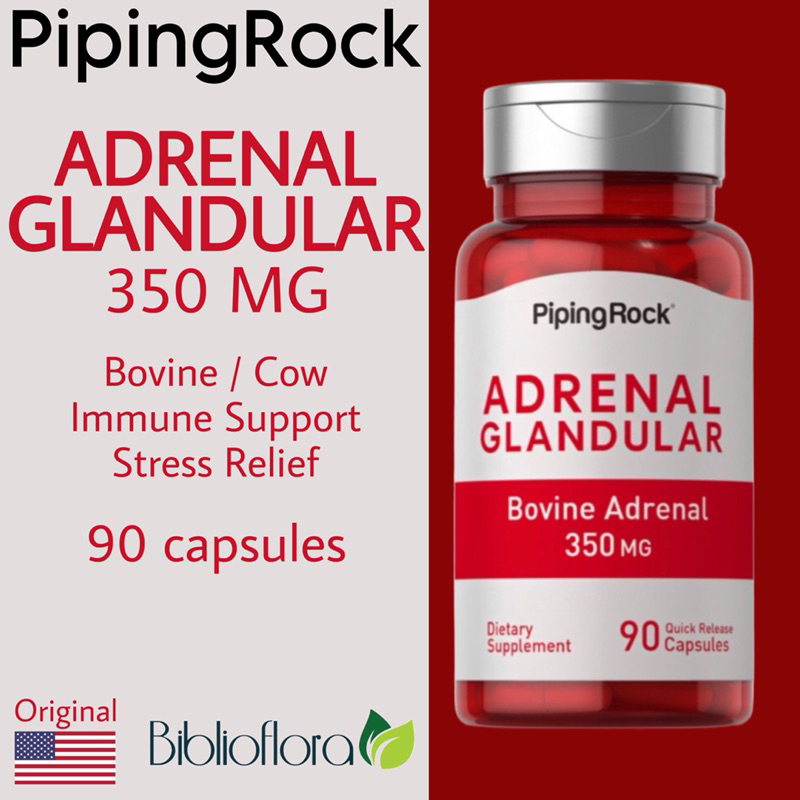 Piping Rock Adrenal Glandular 350mg 90 Capsules Bovine Beef Beef