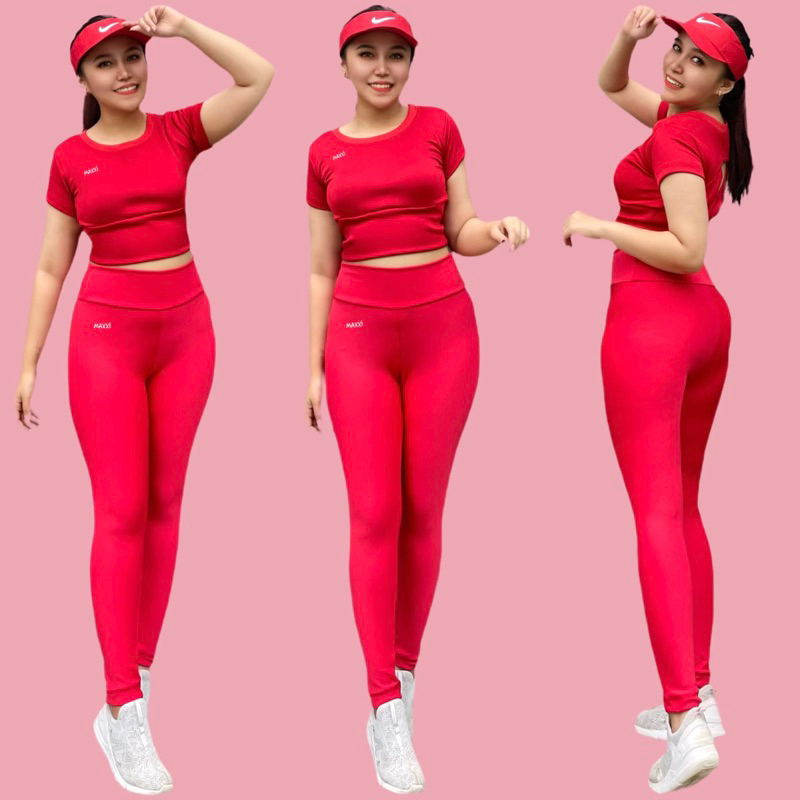 Power SET MAXXI Sports Suit CROP SET Leggings ZUMBA Aerobics GYM FITNESS YOGA JUMBO Shopee Malaysia