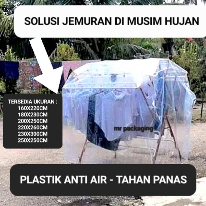 Antiwet Rain Clothesline Cover Thick Transparent Clear PE Plastic