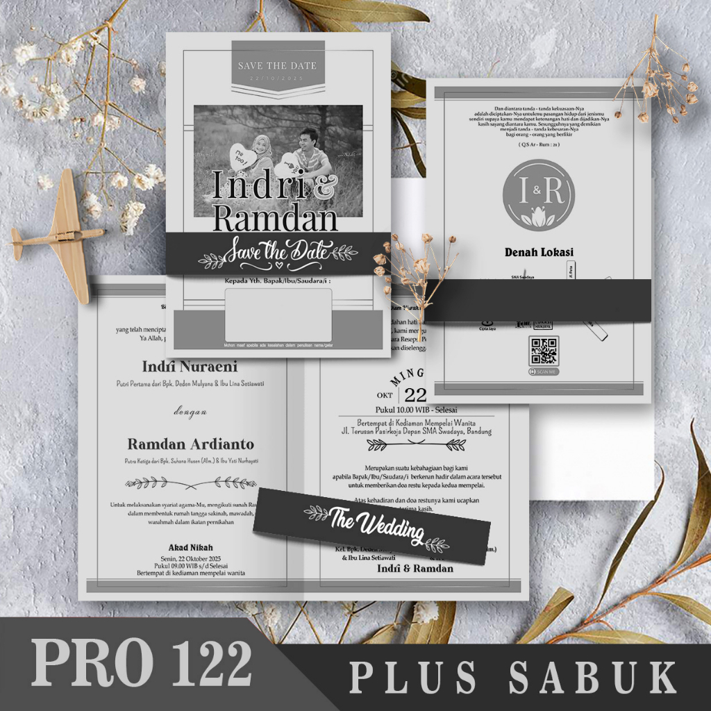 200 GSM Thick, 50 Simple Invitation Designs Plus Photos - With Belt ...