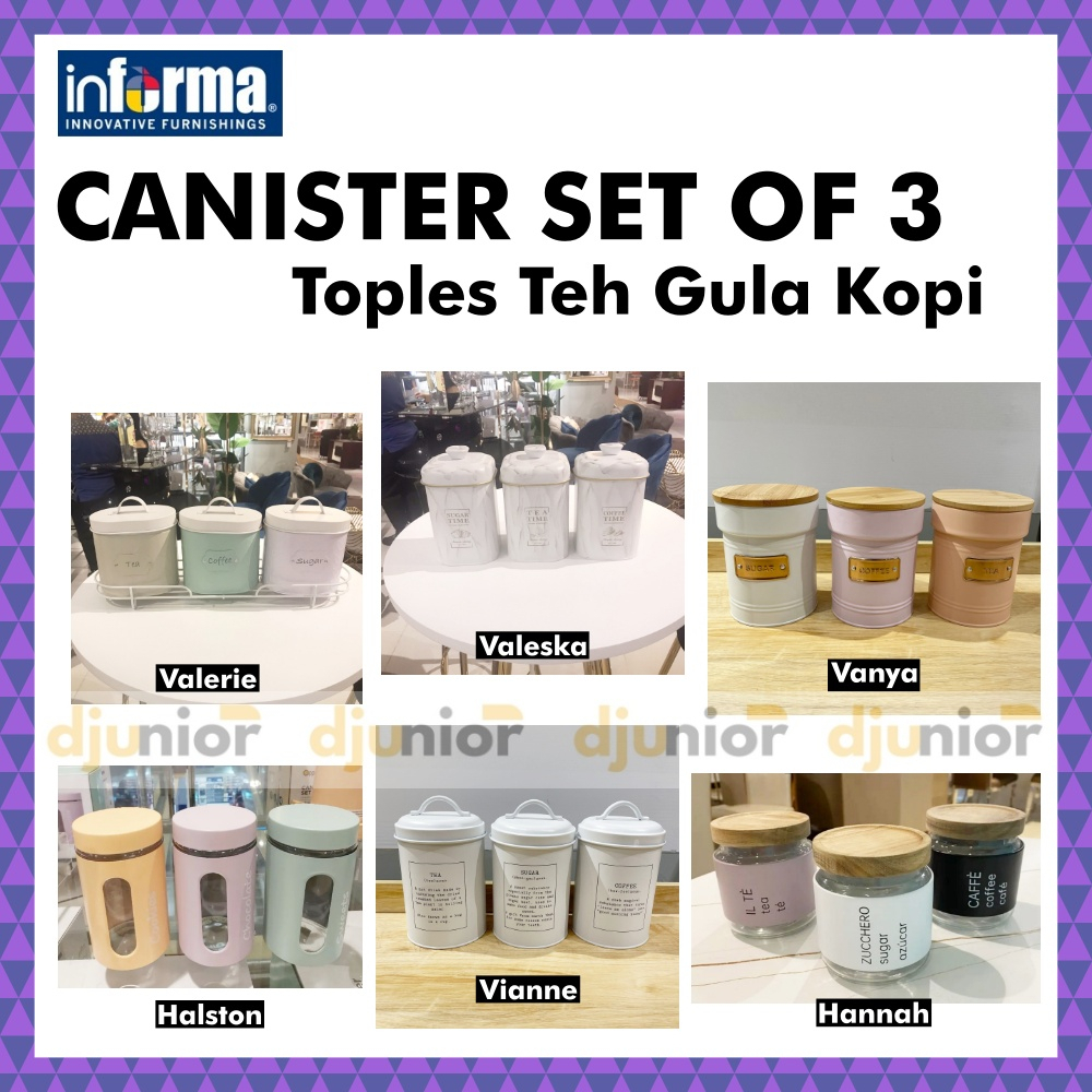 Informa - CANISTER JARS SUGAR COFFEE TEA SALT / SHABBY SPICE HOLDER ...