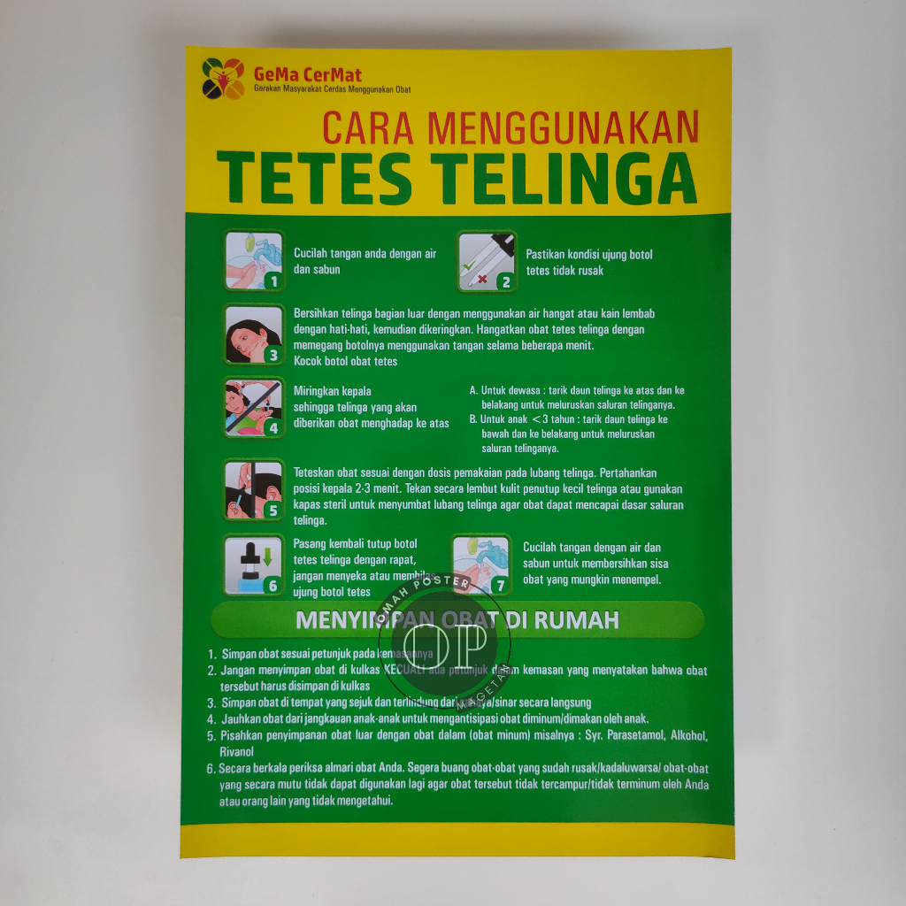 Poster How To Use Ear Drops Pharmaceutical Poster OTT Careful