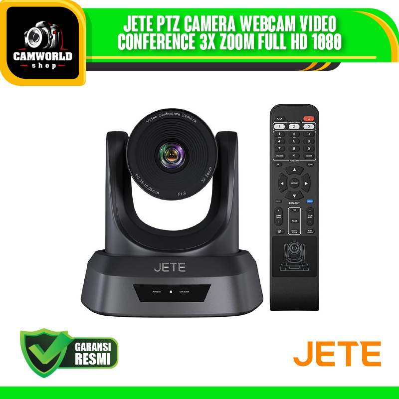 Jete PTZ Camera - Webcam Video Conference 3x Zoom Full HD 1080