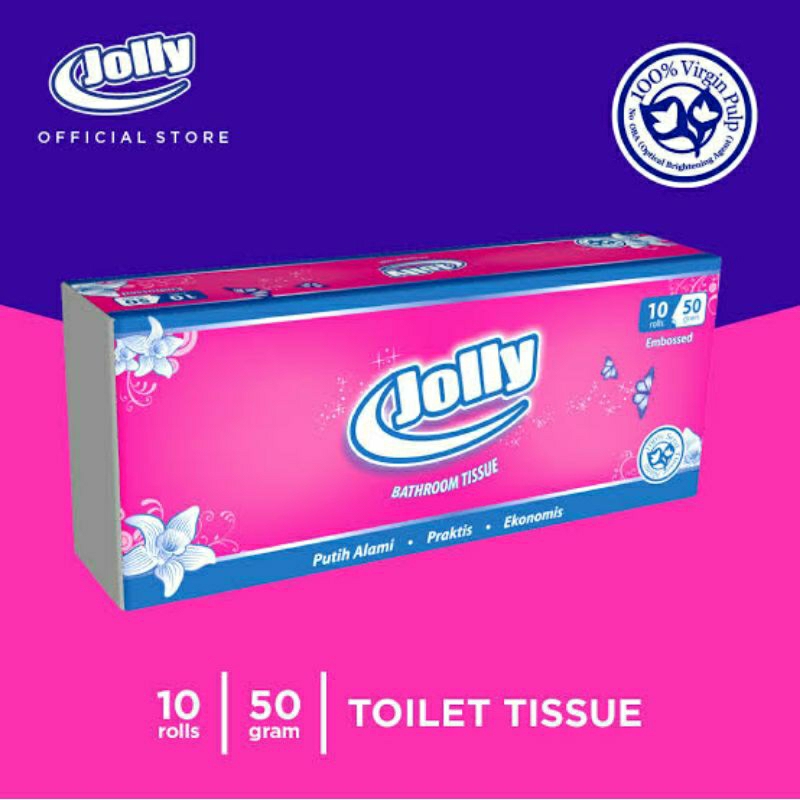 Jolly Core Embossed Toilet Tissue 50gr 2ply (10 rolls Contents