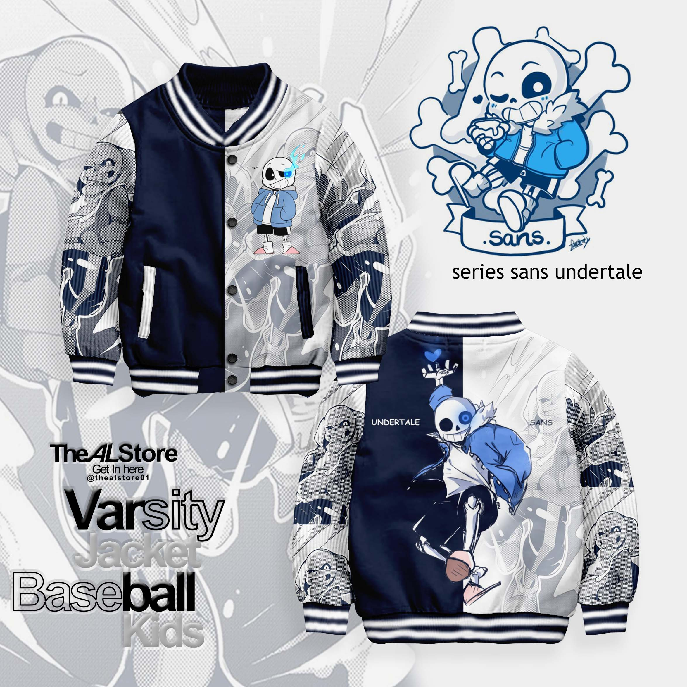 Children's VARSITY JACKET / ANIME / sans undertale / LIMITED | Shopee ...