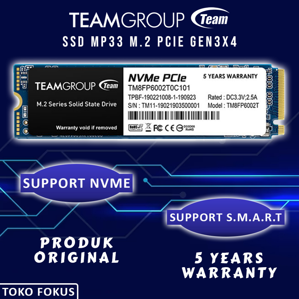 Team Group MP33 SSD M.2 512GB PCIe Gen3 X4 2280 - Unità A Stato Solido Ad Alte Prestazioni Per PC E Portatili