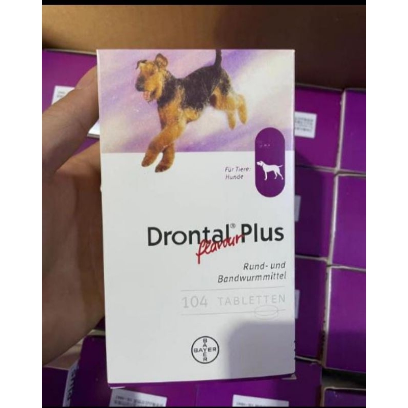 1 Box Contains 104 drontal dog Tablets plus Flavor dog Worm Medicine