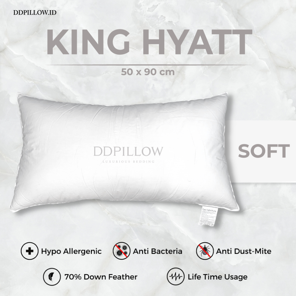Original Goose Feather Hotel Pillow, King Hyatt Type uk 50cm x 90cm