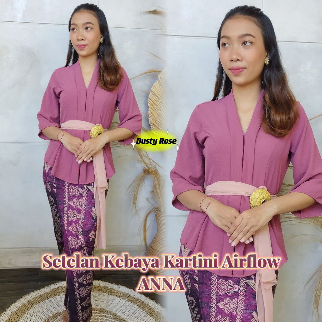 Kartini Airflow Anna Strait Kebaya Suit And Kamen Batik Stretch Free ...