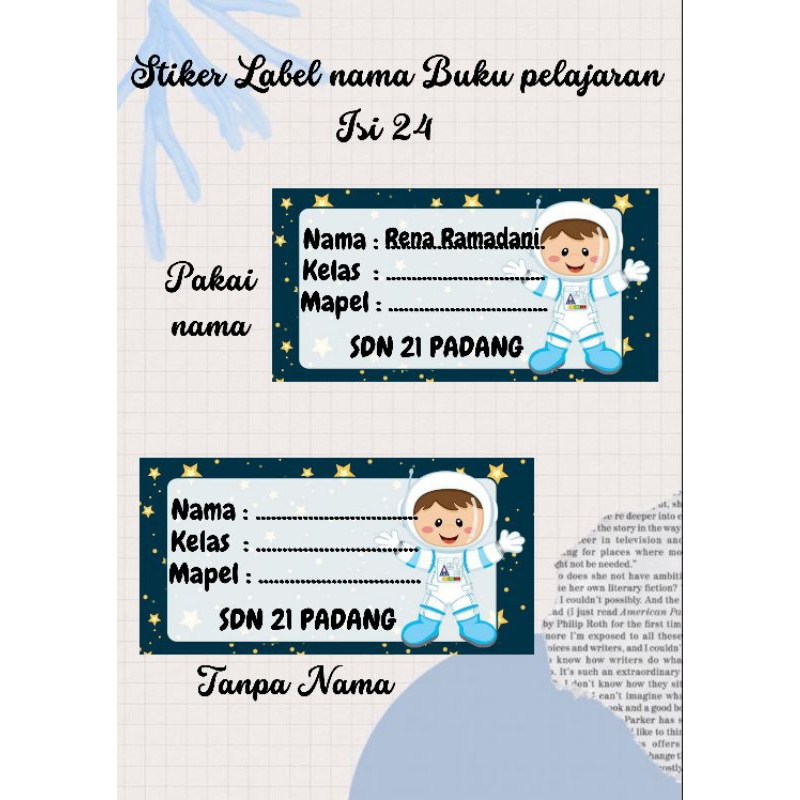 Contents Of 24 Character Mapel Stickers - School Textbook Labels ...
