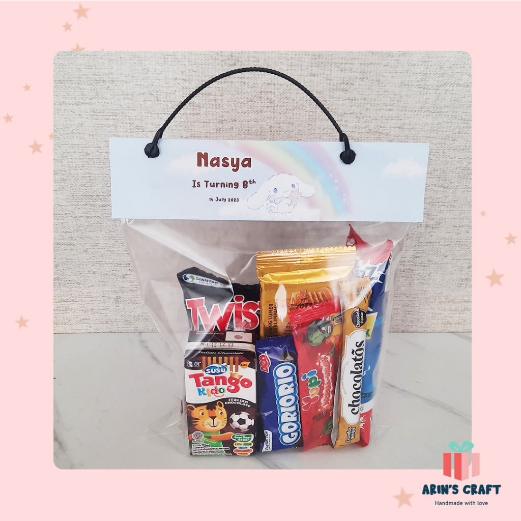 Birthday Snack Tag Package/Custom Bag Label (Plastic+Label + Rope ...