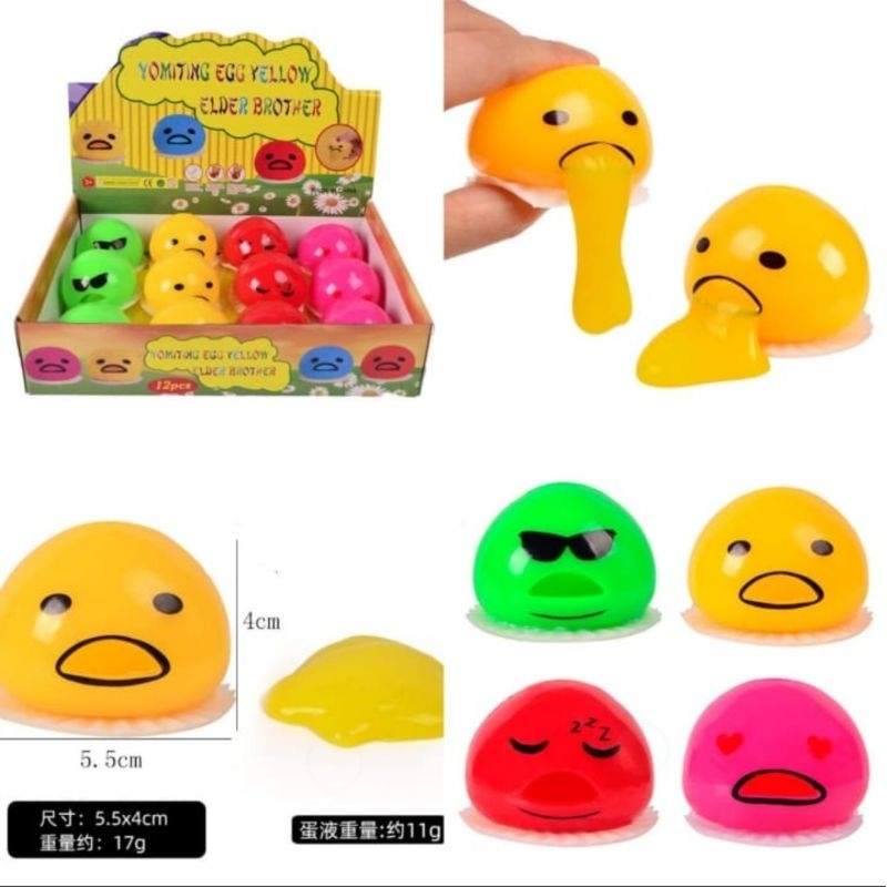 Egg Vomiting Slime Toy Slime Smile Vomit Gudetama Vomit Emoticon