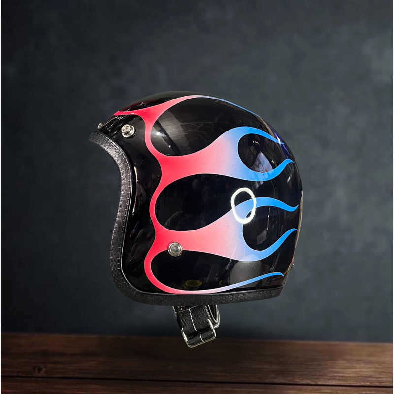 Slimhead 500TX Twotone Flame vespa Custom Chopper bobber Helmet