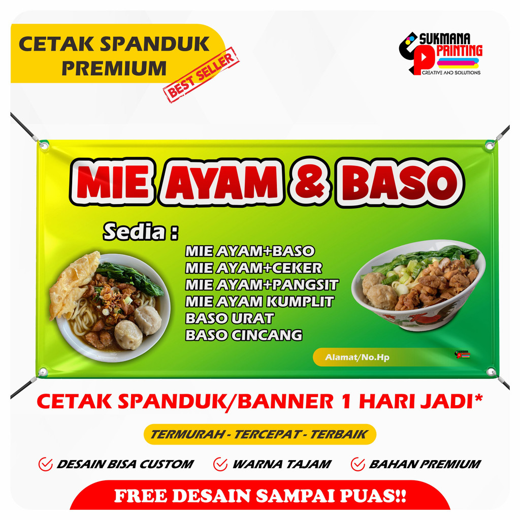 Print Chicken Noodle Banner Meatball Banner FREE Design | Shopee Malaysia