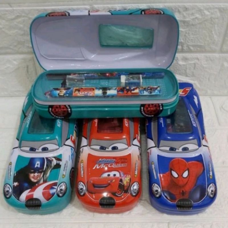 Spiderman car pencil case, cars, captain america stationery set / Car ...