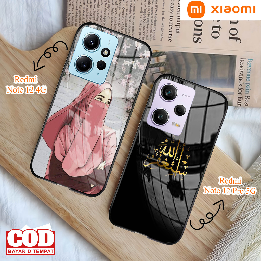 XIAOMI REDMI NOTE 12 4G & NOTE 12 PRO 5G Glass Softcase - REDMI NOTE 12 ...