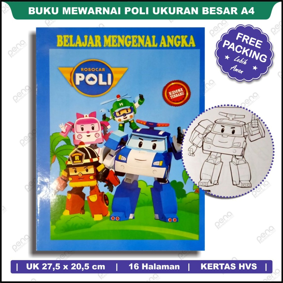 POLI Children's Coloring Book - Poly Coloring for PAUD and Kindergarten ...