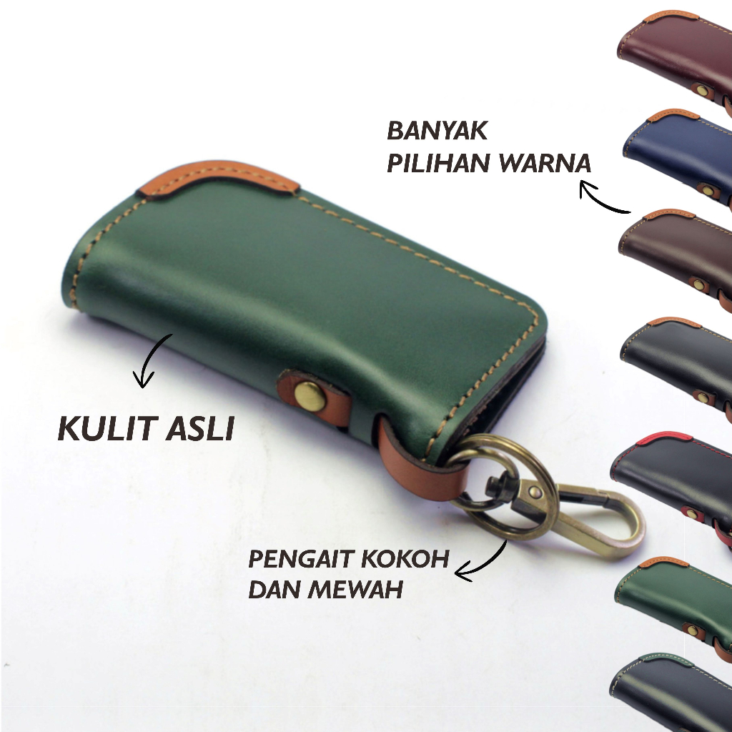 HIJAU GANTUNGAN Leather car and motorbike stnk wallet - green tan key ...