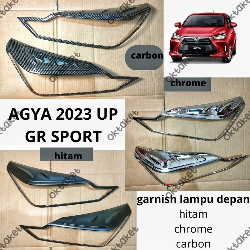 HITAM Agya Headlight garnish 2023 2024 2025 Gr Sport Black Chrome ...