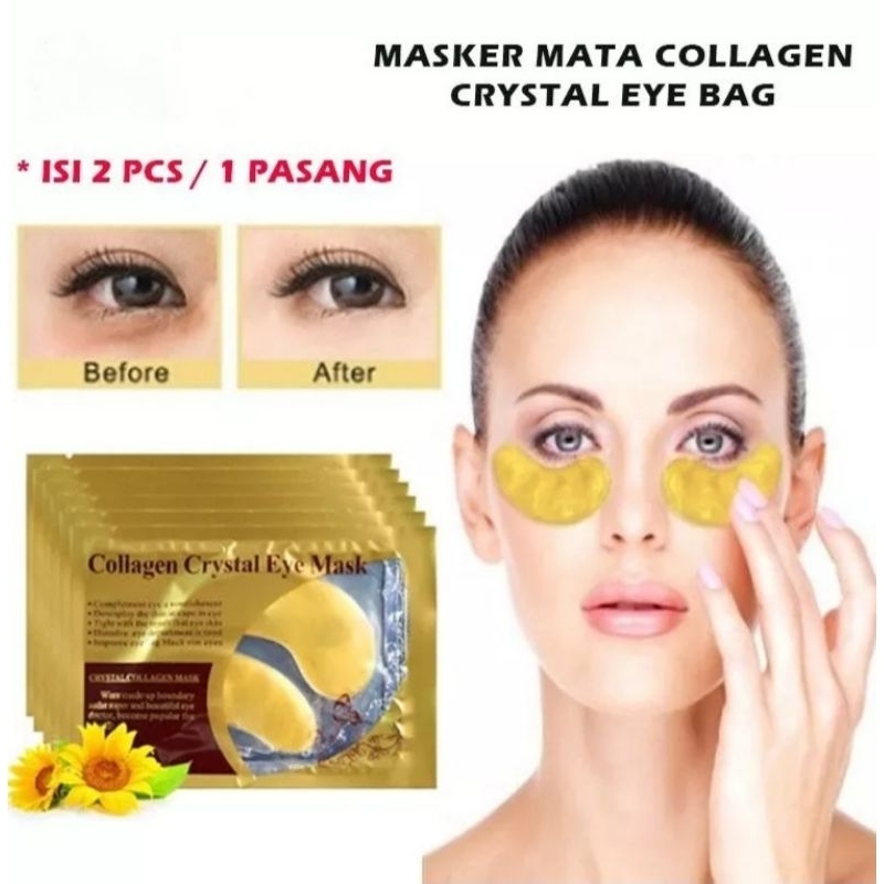 HITAM MATA 1pair Eye Mask Collagen Crystal Gold Eyes Bag Mask Eyemask
