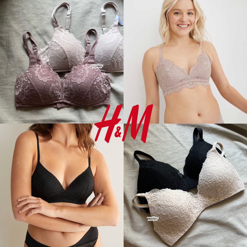 H&m/kayser T'Shirt Demi Pushup/Lightly Lined Unwired Bra Bh Thick Foam  Wirefree Seamless Bra Airy Plungeant Sumptuously Soft Seamless Plunge  Lightly Lined Full Coverage Bra Airism Adem Thin Foam 32A 32B 32C 32D