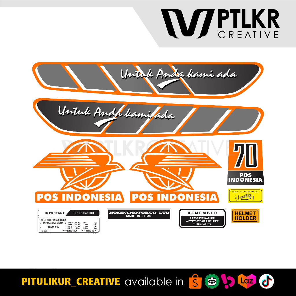 Striping Sticker Honda C70 POS Limited Edition | Shopee Malaysia