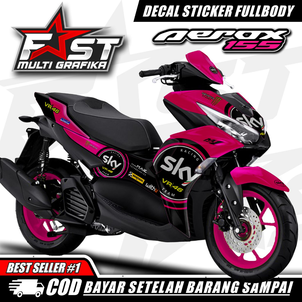 Yamaha Aerox Sticker New Aerox 155 Full Body Sky Motif Decal | Shopee ...