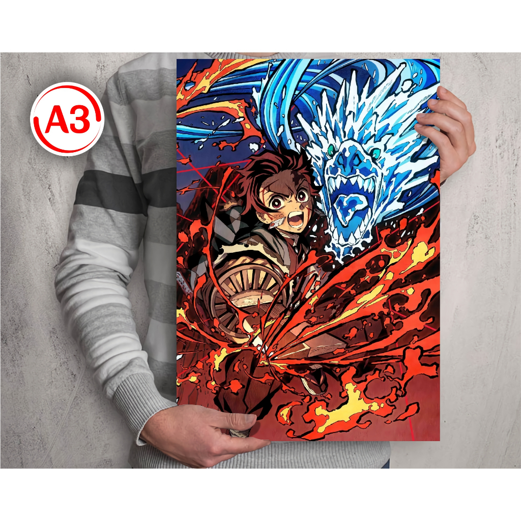 Poster Collection A3 Anime Kimetsu No Yaiba/Demon Slayer B - Tanjirou ...