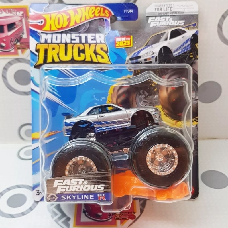 Hot Wheels Monster Trucks Fast Furious Nissan Skyline GT-R R34 Truck ...