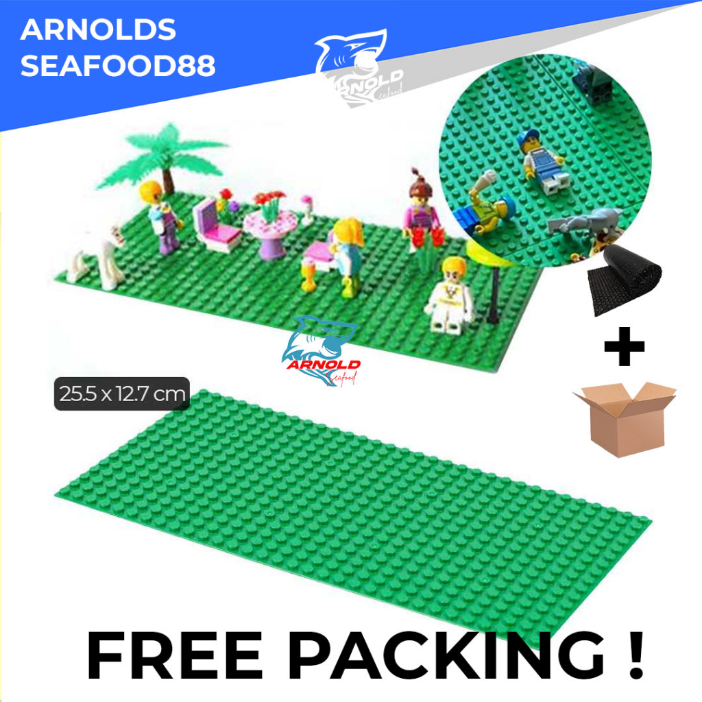 Set 3 Piastre Base Per Mattoncini Compatibili DUPLO - 25x25 Cm Verde, Grigio, Blu - Per Tavoli Da Gioco E Decorazioni Fai Da Te - 3