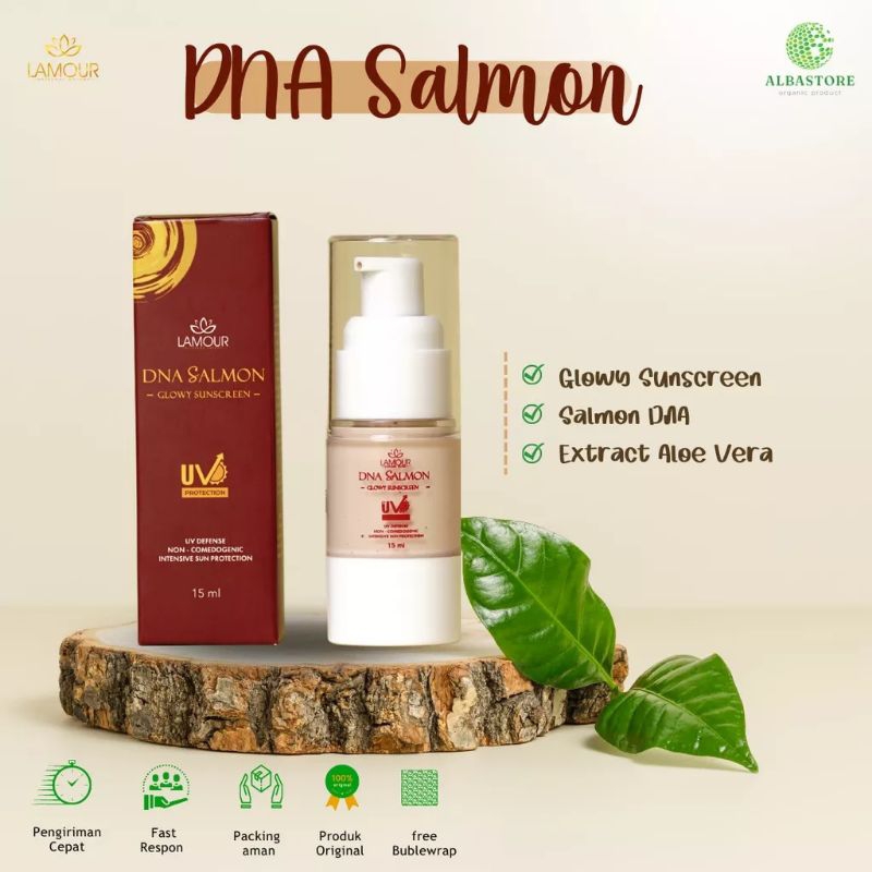 Dna Salmon Glowy Sunscreen SPF 50 Protects Skin From UVA And UVB BPOM ...