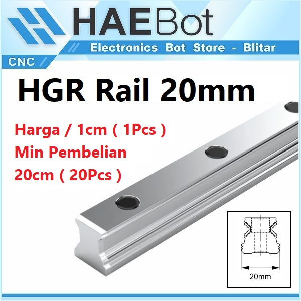 MESIN [HAEBOT] Linear Guide Rail HGR20 HGR 20 20mm 1cm Rail CNC Laser
